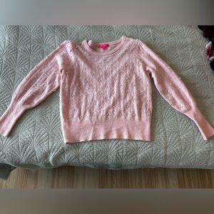 🩷🌟🤍 Lilly Pulitzer pink and pearl embellished sweater